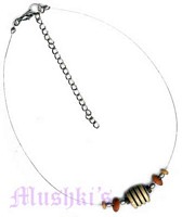 Horne Bead With Wooden Beade Necklace - click here for large view